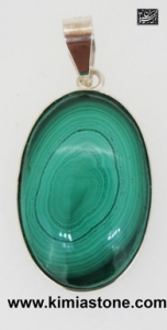 گردنبند(آویز) نقره سنگ  مالاکیت (Malachite )